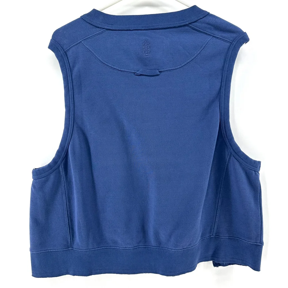 FREE PEOPLE MOVEMENT Athletic Blue CROP SWEATSHIRT Intercept TANK TOP WOMENS L - Picture 8 of 12